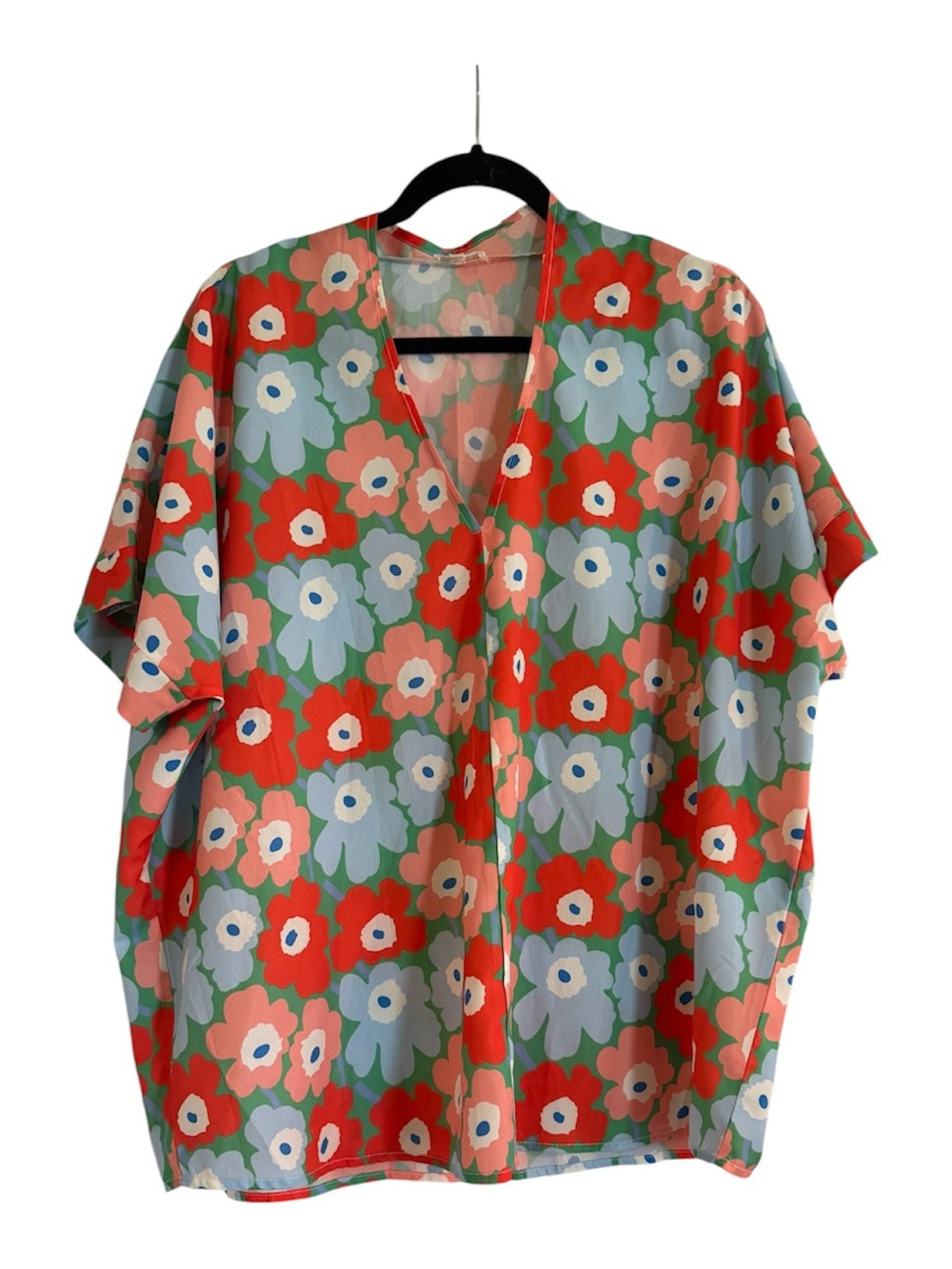 Jodifil- Floral V-Neck Short Sleeve Top - Multi